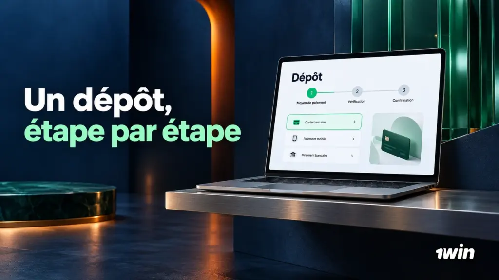 Ordinateur portable présentant les étapes illustrées d’un dépôt.